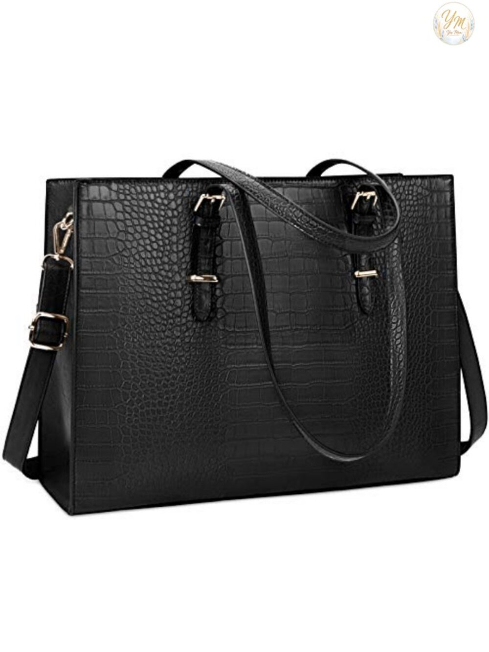 Water-Resistant Laptop Tote Briefcase 15.6 inch Professional Work Bag Crocodile